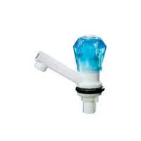 Pvc Pillar Cock Crystal Handle - Color: Blue And White