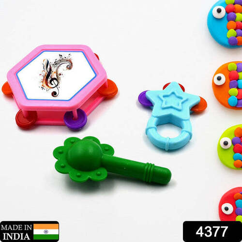 MUSICAL GALLERY KHANJARI MUSICAL INSTRUMENT TOY BABY PLAY TOY FUN RETURN GIFT FOR KIDS BIRTHDAY (3 PC SET) 4377