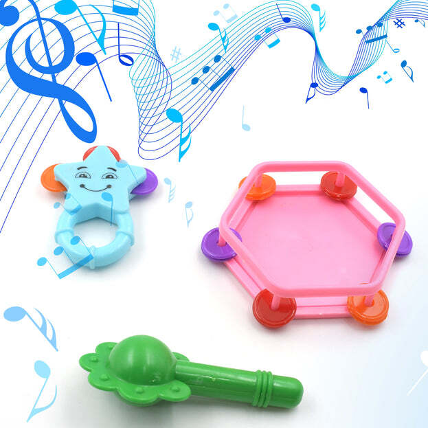 MUSICAL GALLERY KHANJARI MUSICAL INSTRUMENT TOY BABY PLAY TOY FUN RETURN GIFT FOR KIDS BIRTHDAY (3 PC SET) 4377