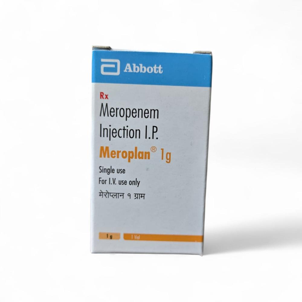 MEROPLAN - 1000mg Liquid Injection | Broad-Spectrum Antibiotic for Severe Infections of Lungs, Stomach, Blood, and Brain