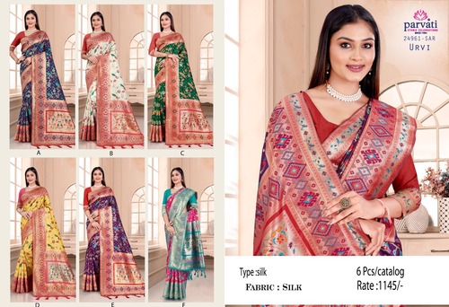 Garchola Concept Zari Work Silk Saree For Wediing Occasion-24961