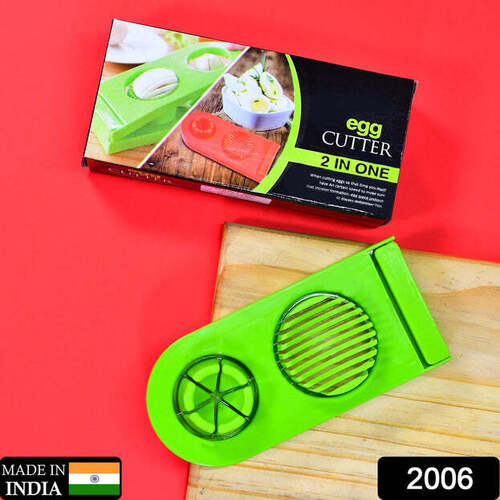 2 in 1 Double Cut Egg Cutter with Stainless Steel Wire for Easy Slicing