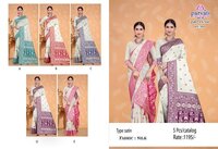 White Contrast Silk Thread Work Saree-24971 - Occasion: Traditional