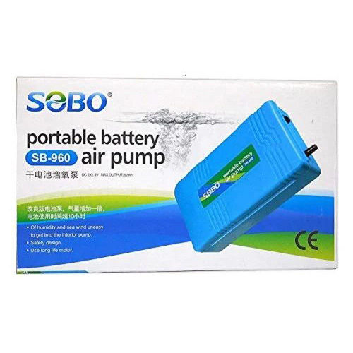 Blue Sobo Portable Battery Aquarium Air Pump Sb-960