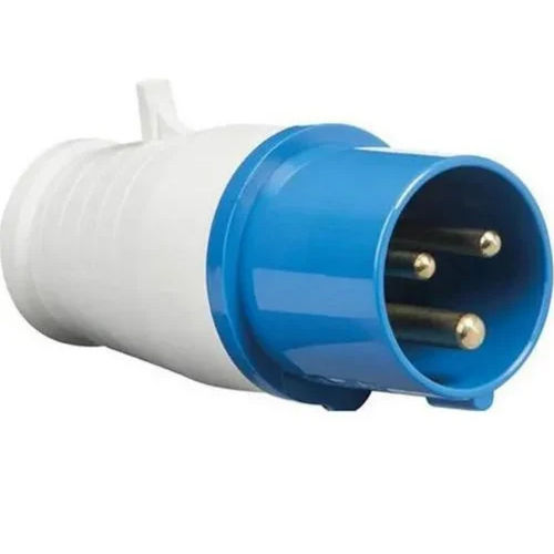 White-Blue 16 Amp 3 Pin Industrial Plug