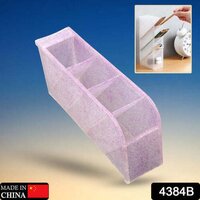 Plastic 4 Compartment Office Desktop Storage Box Pen Pencil Stand/holder Stationary Organizer Plastic Desktop Stationary Organizer For School (4384)