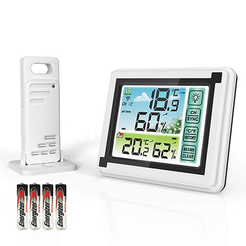 Indoor-Outdoor Thermometer Hygrometer With 4Xaaa Battery Application: Hospital