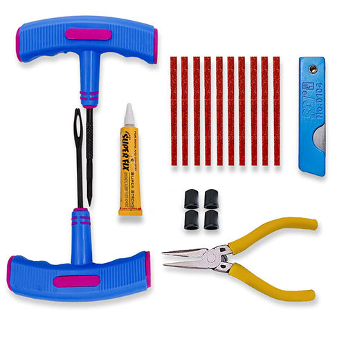 Puncture Repair Kit With Rubberized Anti-Slip Hand Tools For Better Grip - Vehicle Type: Two Wheeler