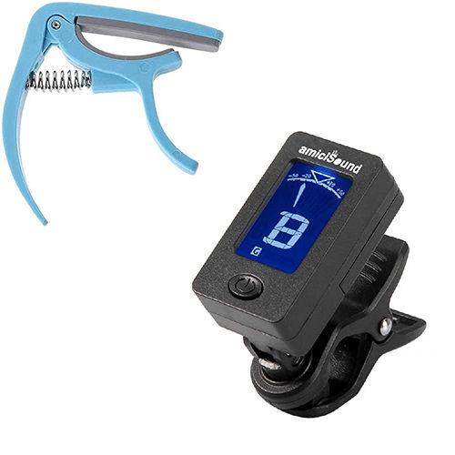 Electronic Tuner For Guitar With 2032 Battery And Guitar Capo - Body Material: Plastic