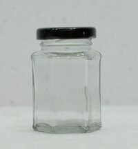 250 Ml. Hexagonal Jar - Toughened Glass, Custom Size, Transparent Color, Solid Structure | Durable, Scratch-resistant, Leak-proof, Shatter-resistant