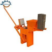 Hand Press Block Making Machine - Soil, Clay & Cement Material, 1300x600x1200 Mm Size, Orange Color | High Durability, Ideal For Small Block Factories, Easy Operation With 1-2 Workers