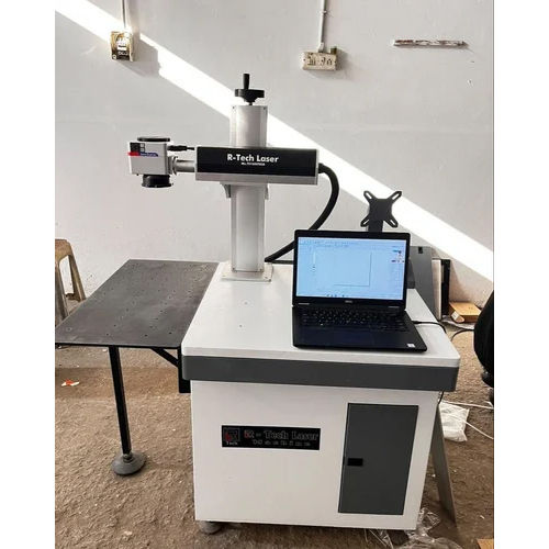 Automatic Fiber Laser Marking Machine - Color: White