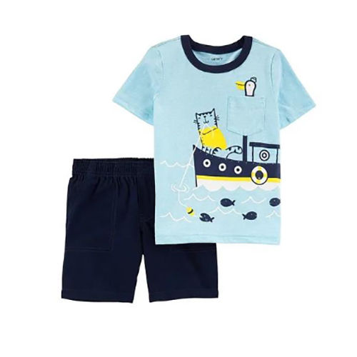 Round Neck Tee Plus Short Age Group: 2-6 Years