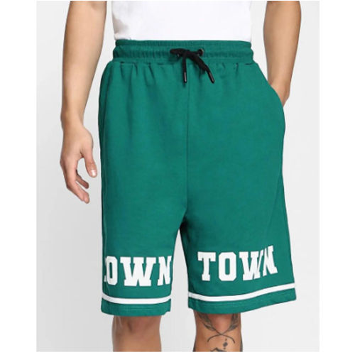 Green Printed And Cut Sew Shorts