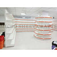 Ms Supermarket Racks - High Steel, 8 Foot Height, White Color | Heavy Duty, Double-sided Shelves, Customizable Sizes For Versatile Display