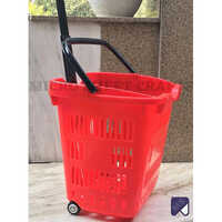 Plastic Mesh Shopping Basket - Color: Red And Black