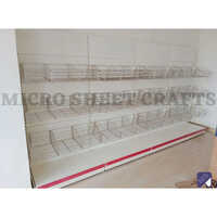 Mild Steel Supermarket Vegetable Rack - Color: White