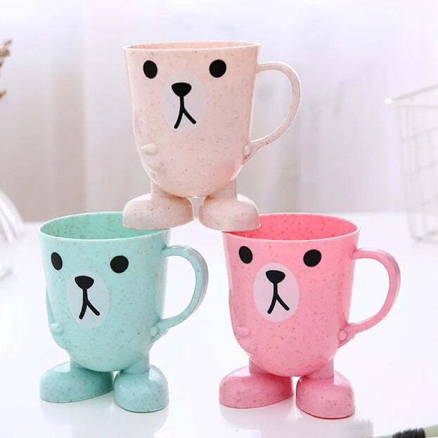 TOOTHBRUSH HOLDERS MOUTHWASH CUP MILK CUP WITH HANDLE (4101)