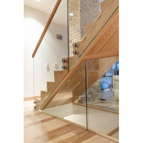 Wooden Glass Stair Handrail