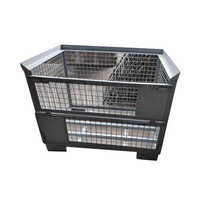 Mild Steel Mesh Bin - Square Design, Silver Finish | Industrial & Commercial Storage Solution