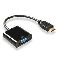 Hdmi To Vga Converter - Plastic Material, Compact Dimensions , Black Color, Plug-in-compatible Design , Hdr Video Support For Seamless Connectivity