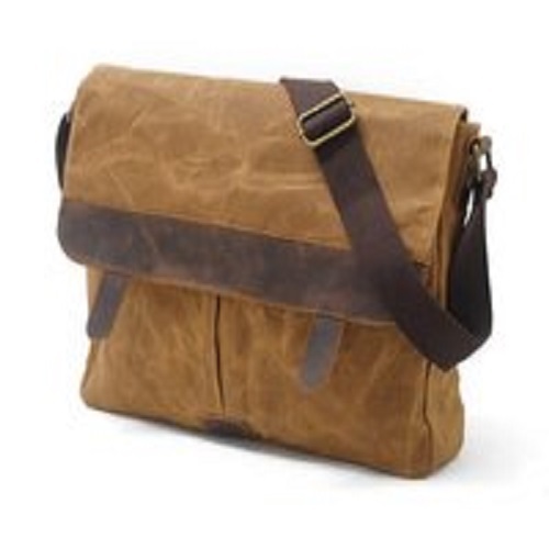 Waxed Canvas Leather Cross body Bag