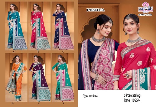 Silk Contrast Saree For Wedding Saree-24984