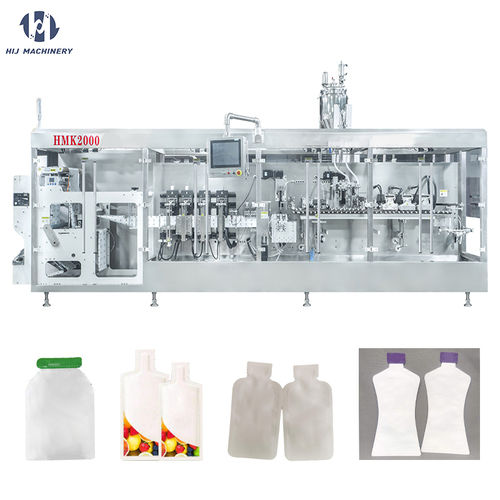 Automatic horizontal standup bag shaped pouch sachet doypack form fill seal packing machine liquid snack food fill seal packing machine