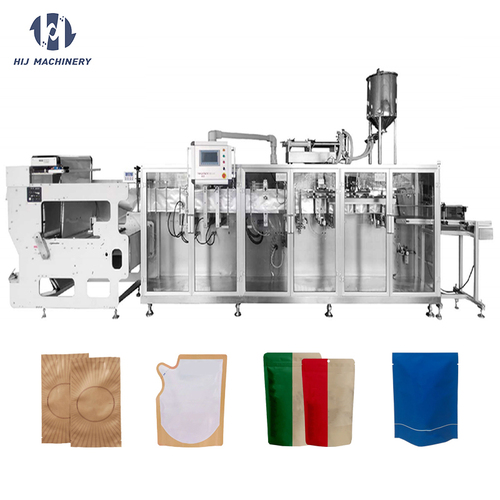 Automatic horizontal doypack standup pouch form fill seal packing machine food snack granular candy packaging machine