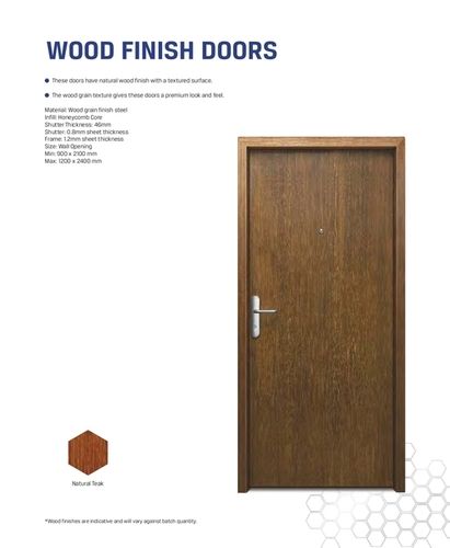 Jsw Wood Finish Steel Doors Application: Industrial