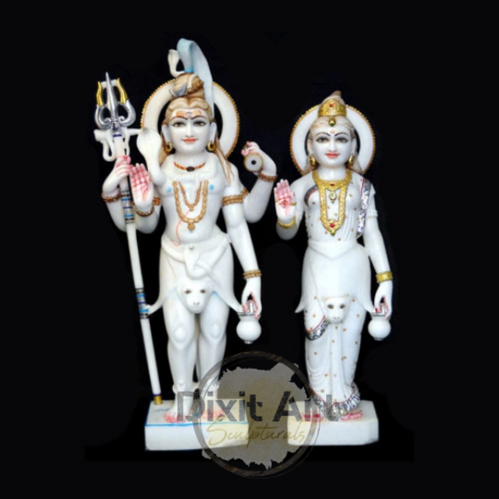 Marble Shiv Parvati Statue