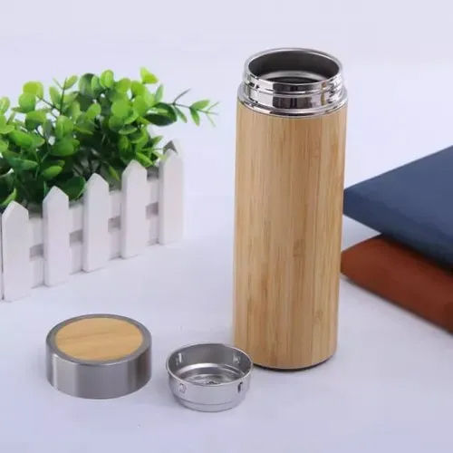 Brown 450Ml Bamboo Bottle