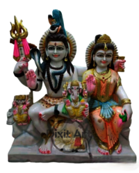 Shiv Parivar Marble Statues - Height: Approx. 12 Inches