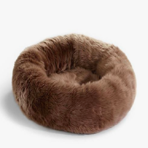 Fluffy Plush Round Dog Bed