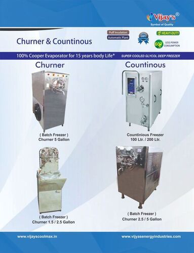 CHURNER AND CONTINOUS  FREEZER