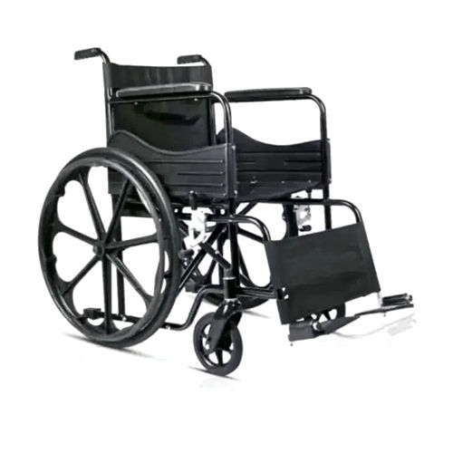 100 Kg Load Capacity Black Foldable Manual Wheelchair