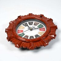 WOODEN LOOK DESIGNER WALL CLOCK PLASTIC DECORATIVE LATEST WALL CLOCK BATTERY OPERATED ROUND EASY TO READ FOR ROOM / HOME / KITCHEN / BEDROOM / OFFICE / SCHOOL (4918)