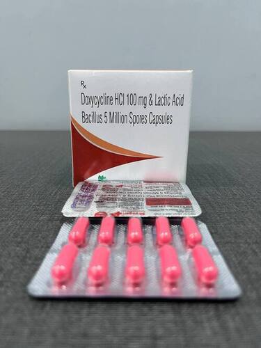 DOXYCYCLINE HCI 100MG AND LACTIC ACID BACILLUS 5 MILLION SPORES