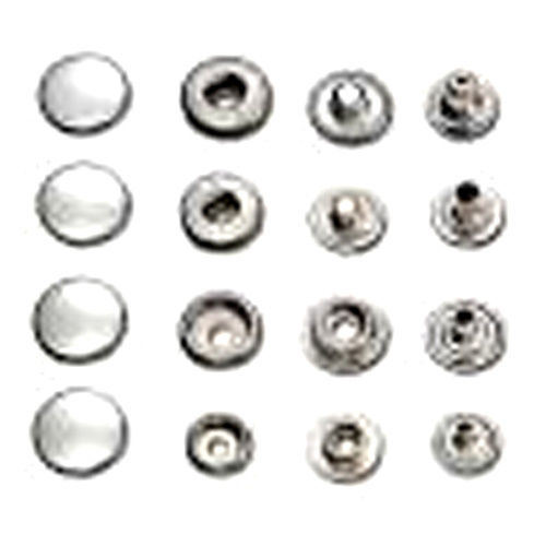 Metal Button Fasteners - Color: Silver