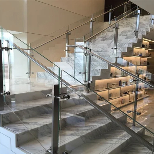 SS Railing With Glass Led Lights