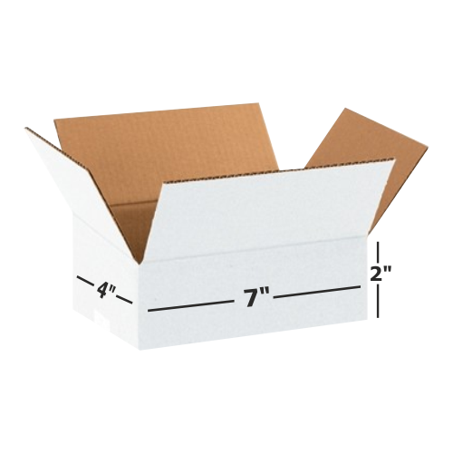 Box Brother 3 Ply White Corrugated Box Size: 7x4x2 Length 7 inch Width 4 inch Height 2 inch 3Ply custom cardboard packing boxes