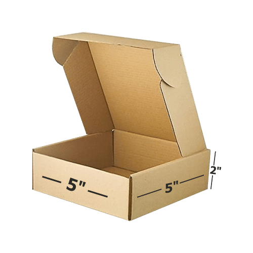 Box Brother 3 Ply Brown Corrugated Flap Packaging Box Size: 5x5x2 Length 5 Inch Width 5 Inch Height 2 Inch 3ply Corrugated Packaging Box