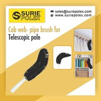 Cobweb-pipe Brush For Telescopic Pole - Soft Plastic Bristles, Designed For Duty Ceiling Fan Cleaning, Black Color
