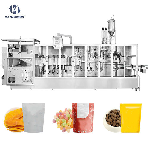Automatic horizontal standup pouch doypack zipper bag form fill seal hffs packing machine food snack candy granular packing machine