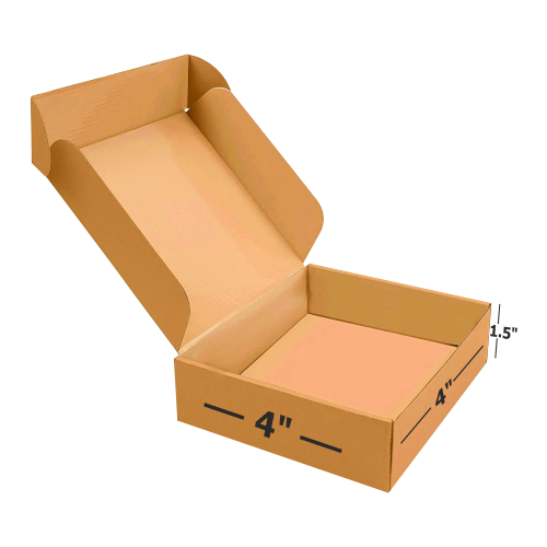 Box Brother 3 Ply Brown Flap box Corrugated Packaging Box Size: 4x4x1.5 Length 4 inch Width 4 inch Height 1.5 inch 3Ply Corrugated Packaging Box