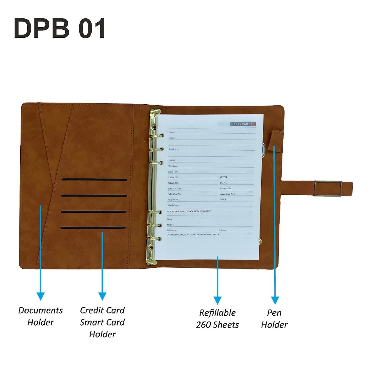 Diary with inbuilt 8000 mAh Powerbank