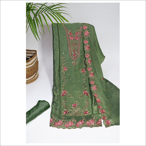 Embroidered Unstitched Kurta Set WIth Dupatta