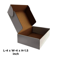 Box Brother 3 Ply White Flap Corrugated Packaging Box Size: 4x4x1.5 Length 4 inch Width 4 inch Height 1.5 inch 3Ply Corrugated Packaging Box whitebox