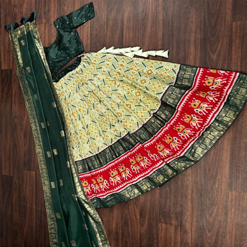 Semi Stitched Modern Look Lehenga - Color: Multicolor
