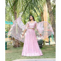 Pink Heavy Net Lehenga